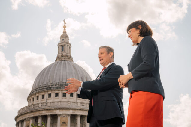 Keir Starmer and Rachel Reeves in the City of London