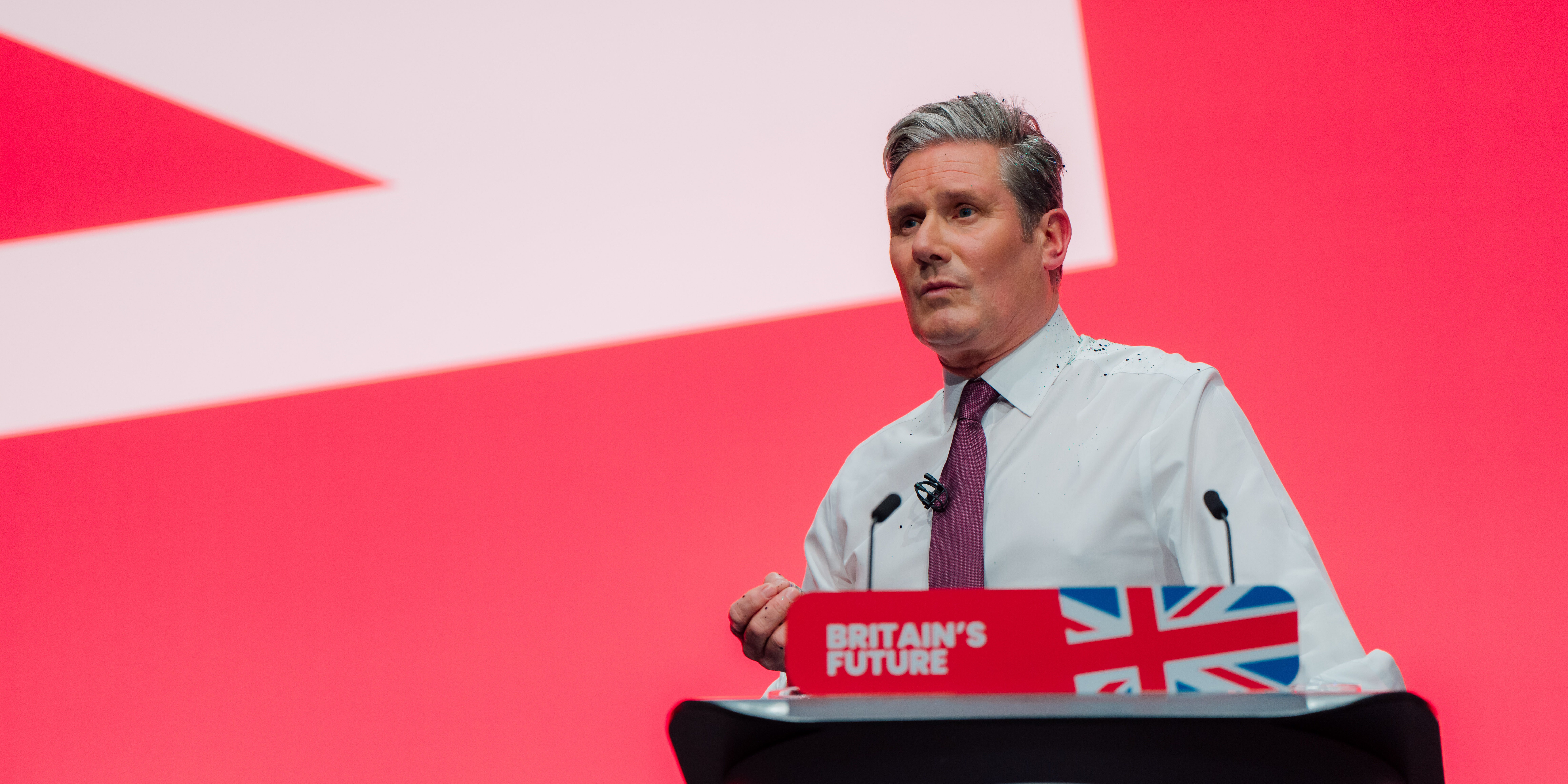 Keir Starmer speaking at Labour Party conference