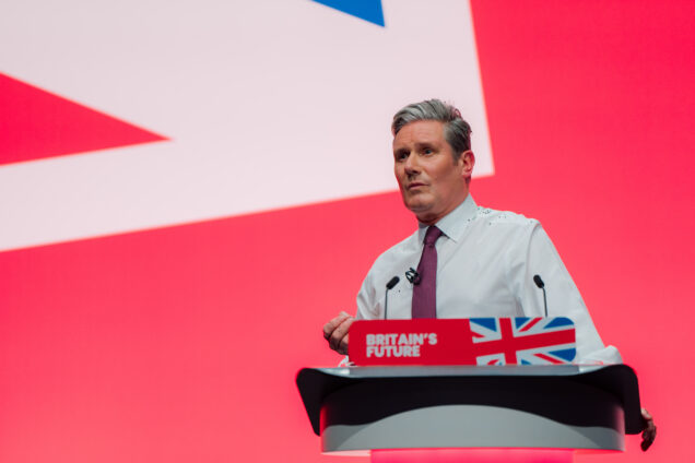 Keir Starmer speaking at Labour Party conference