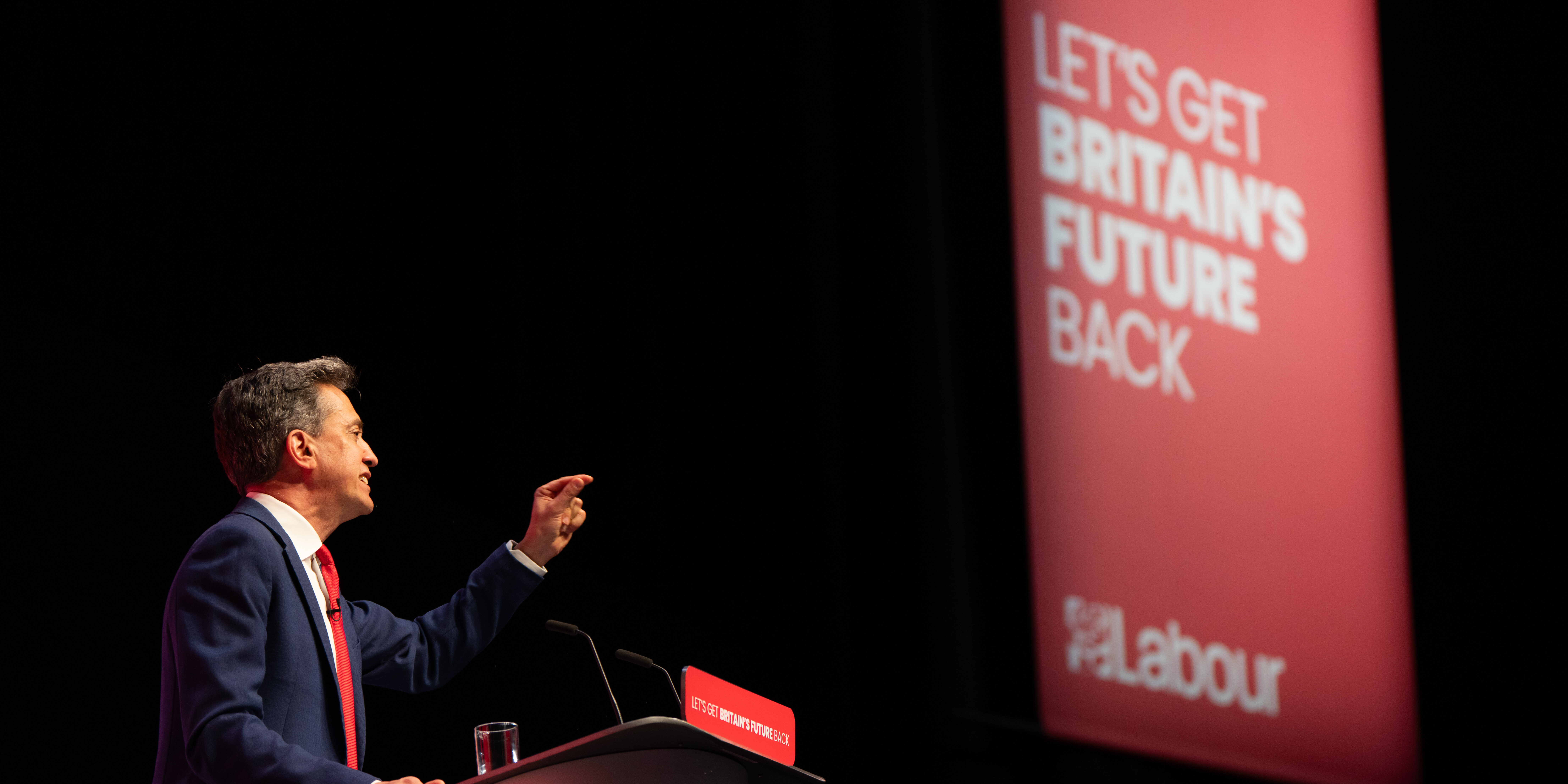 Ed Miliband speaking at Labour conference