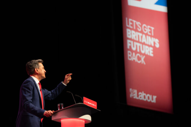 Ed Miliband speaking at Labour conference