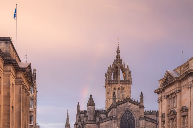 View of St Giles Cathedral in Edinburgh