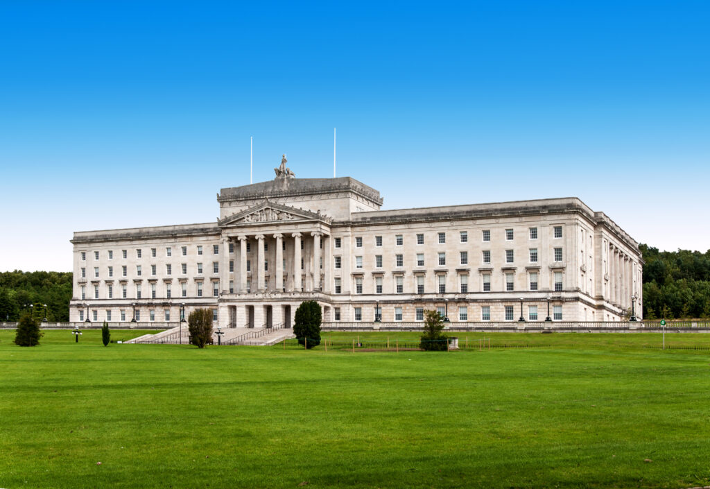 The Northern Ireland Assembly and Government building in the Stormont Estate in Belfast.