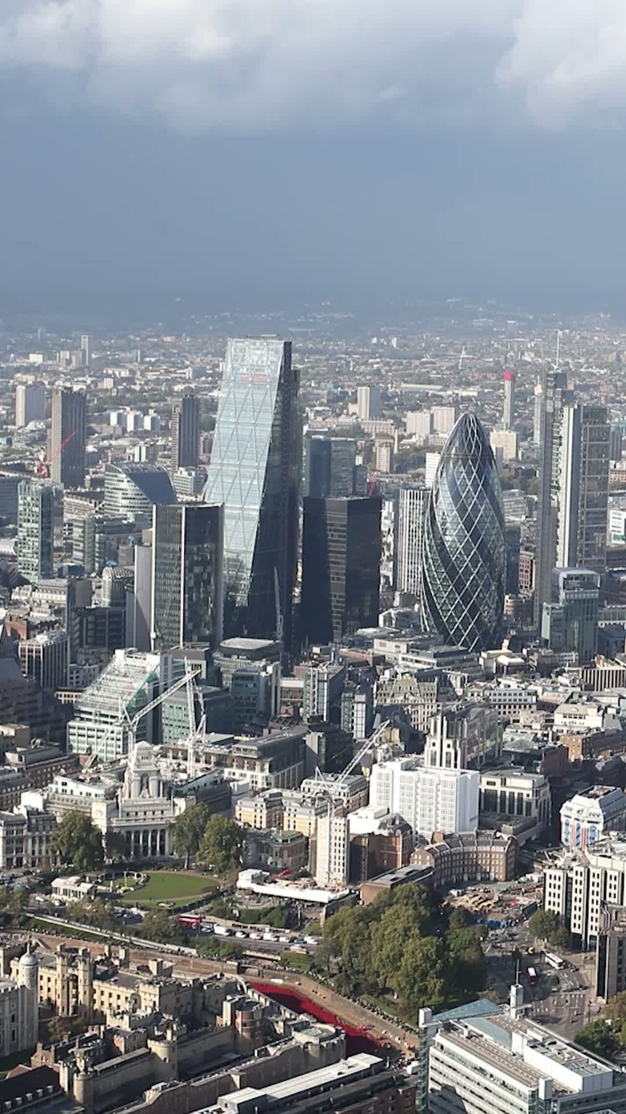 A photo of the skyline of the City of London