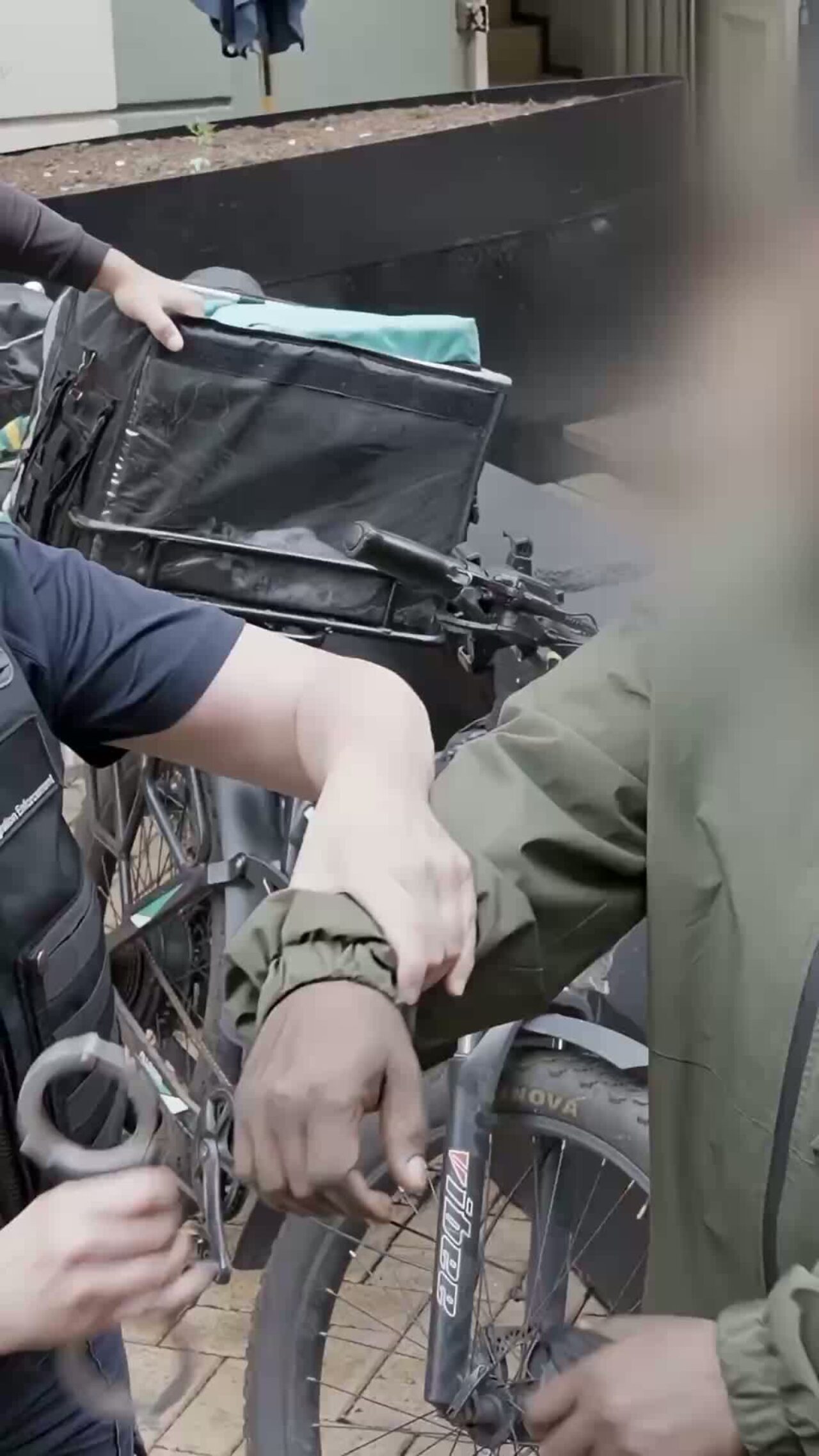 A photo of someone being arrested