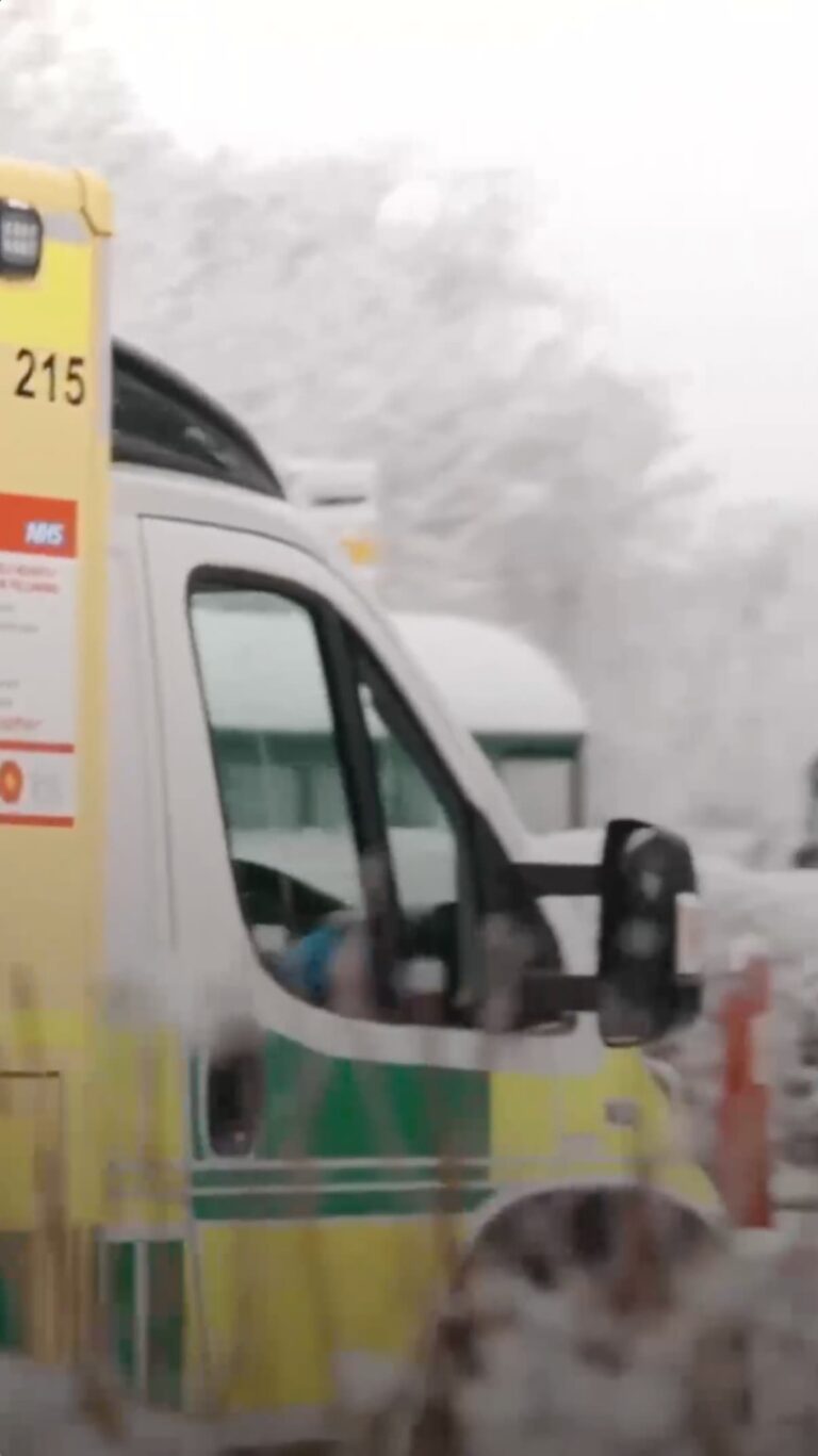 The side of an ambulance