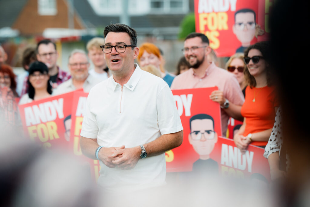 Andy Burnham campaigning in the Makerfield by-election