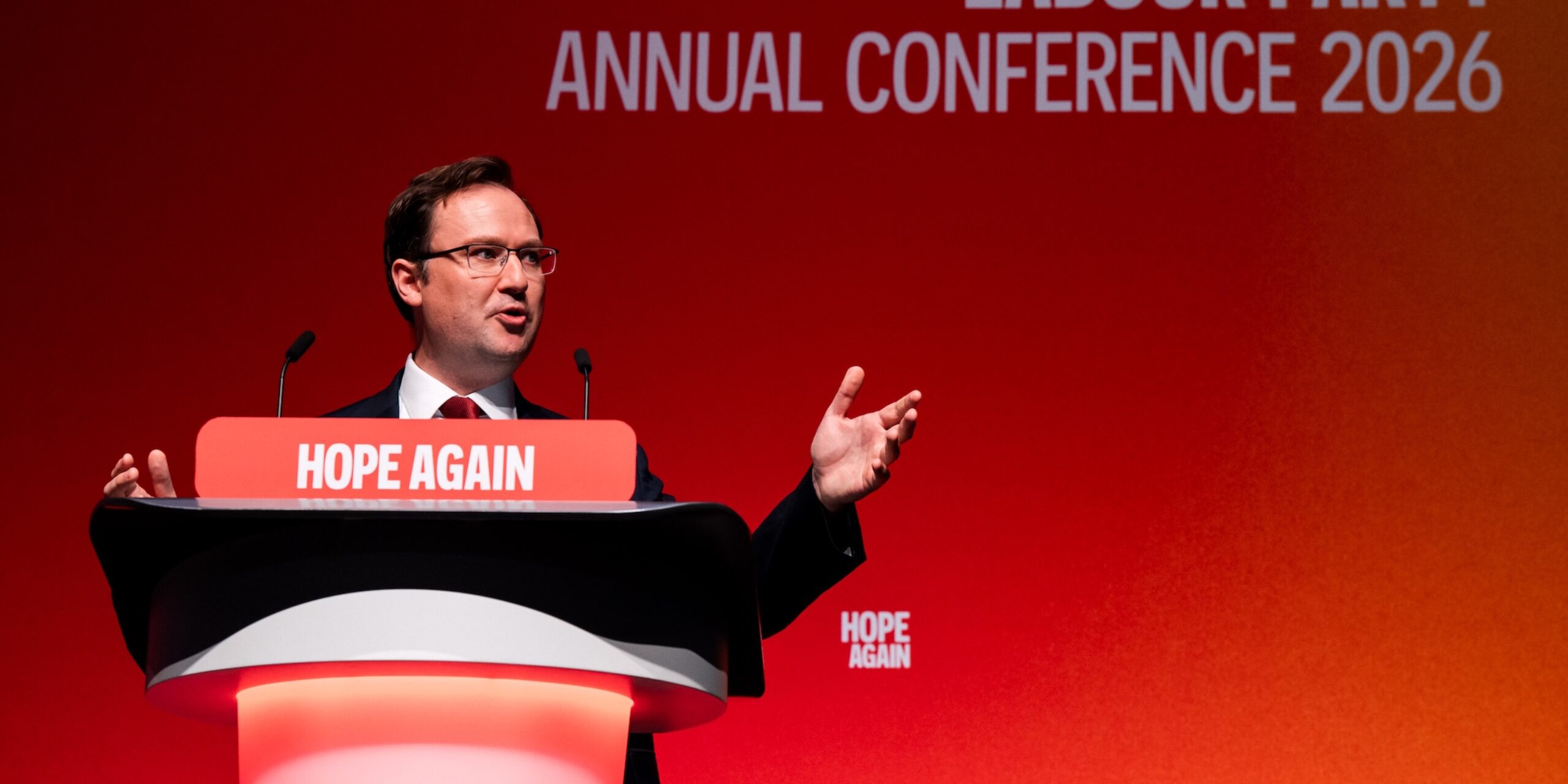 Alex Norris speaking at Labour Party Conference 2026