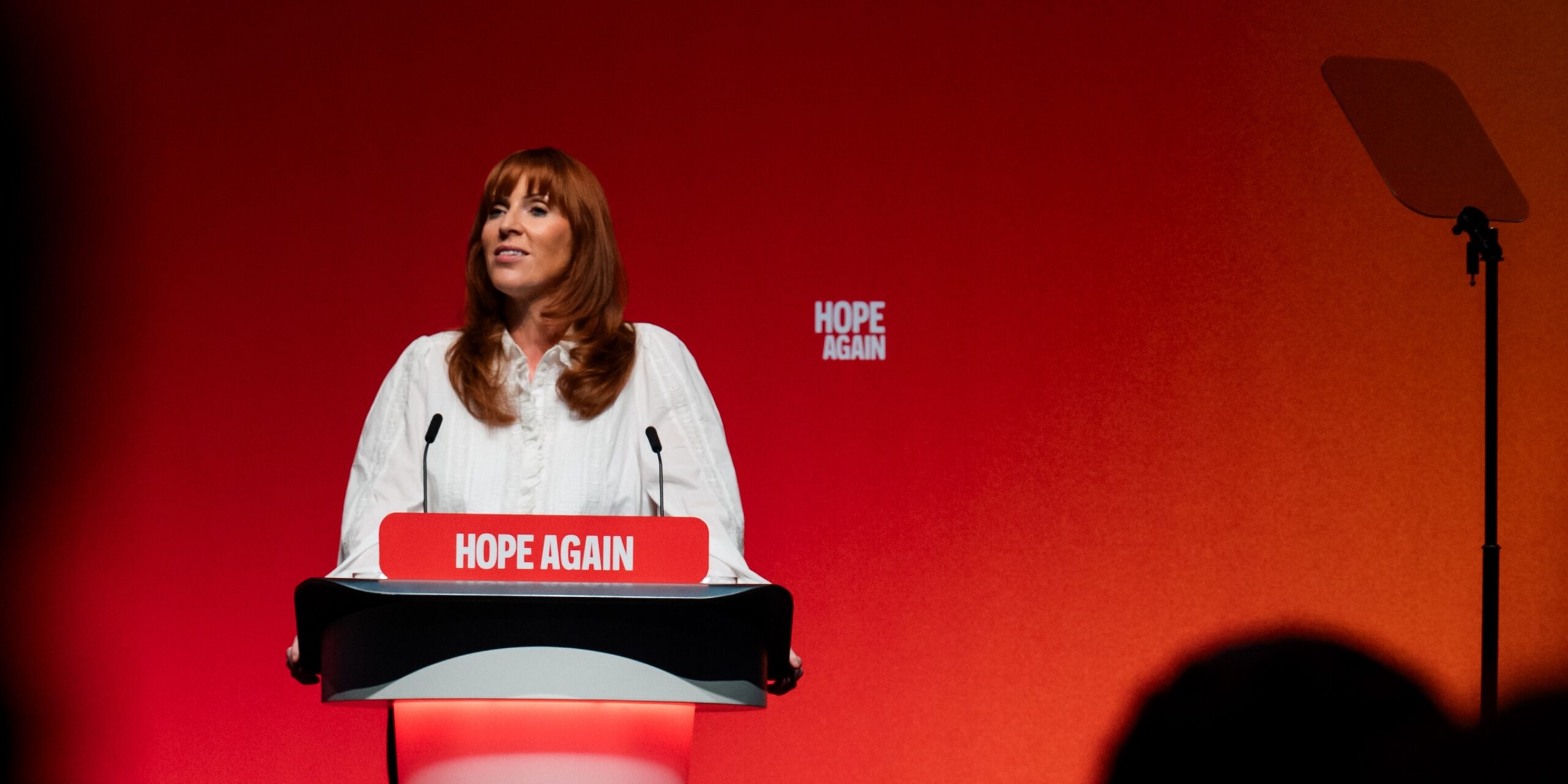 Angela Rayner speaking at Labour Party conference