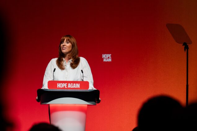 Angela Rayner speaking at Labour Party conference