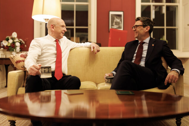 Photo of Chancellor John Healey and Prime Minister Andy Burnham